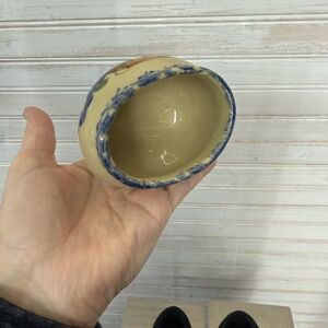 Artisan Alpine Pottery Hand Painted Blueberry Patch Salt Crock